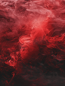 红色渐变丝带摄影照片_红色烟雾抽象背景