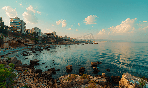 黎巴嫩摄影照片_黎巴嫩贝鲁特海岸
