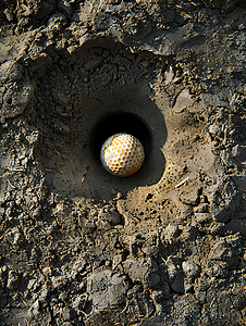 高尔夫球在洞里