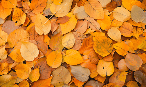 秋天季节摄影照片_自然秋天落叶的顶视图