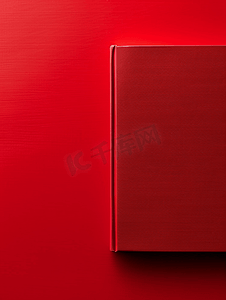 红色复古背景摄影照片_红色背景书封面的顶视图复制空间概念
