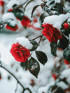 冬季红山茶花