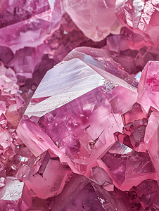 粉红色喜马偕尔特晶体的特写天然背景的石头