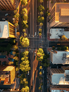 亚利桑那州凤凰城市中心的俯视图
