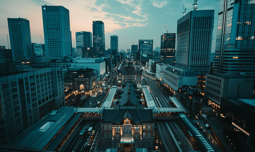东京车站从东京的俯视图