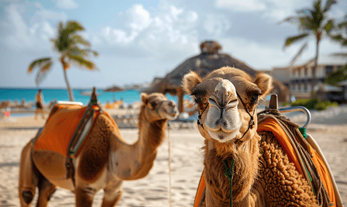 阿鲁巴岛令人惊叹的单峰骆驼