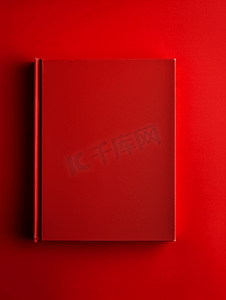 红色背景书封面的顶视图复制空间概念