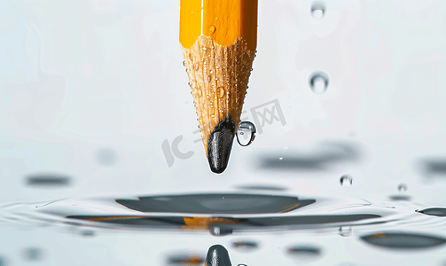 滴动铅笔的孤立特写