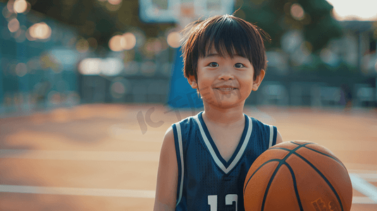 拿着篮球的小男孩摄影3