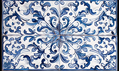 公司墙文化墙摄影照片_传统华丽的葡萄牙装饰瓷砖