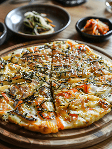 韩式煎饼或韩式煎饼或韩式披萨