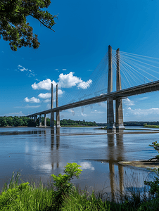 佐治亚州萨凡纳河上的塔尔梅奇纪念桥