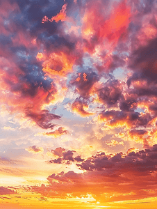好看高端大气简洁摄影照片_抽象云背景美丽的自然天空和云彩条纹日落时的红色天空