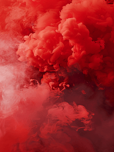 飞舞的烟雾摄影照片_红色烟雾抽象背景