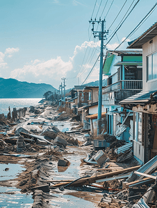 海啸对海岸建筑物造成的损坏