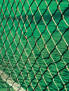 运动场上的绿色围栏钢网