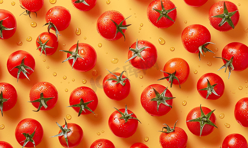 美丽时尚无缝图案樱桃番茄的平躺