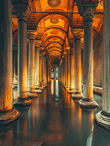伊斯坦布尔大教堂蓄水池内的柱子