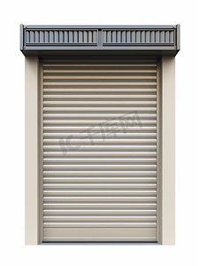 日料店门头摄影照片_白色背景剪切路径上隔离的卷帘门