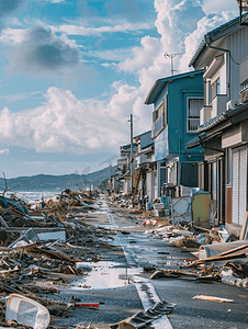 海啸对海岸建筑物造成的损坏