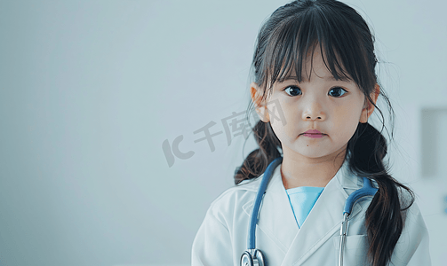 小熊图片摄影照片_小亚洲女孩假扮医生