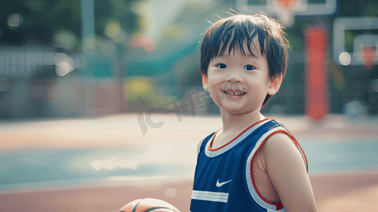 拿着篮球的小男孩摄影7