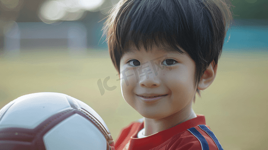 足球球衣号摄影照片_抱着足球的小男孩摄影9