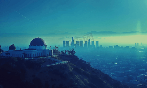格里菲斯天文台和加利福尼亚州洛杉矶市中心