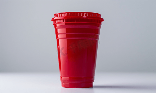 灰色啤酒乒乓球游戏概念上孤立的红色塑料杯