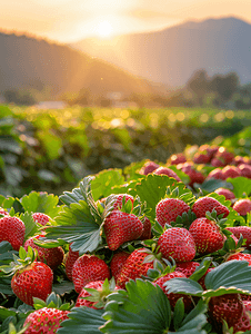 泰国清迈草莓园的早晨日出
