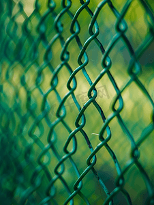 运动场上的绿色围栏钢网