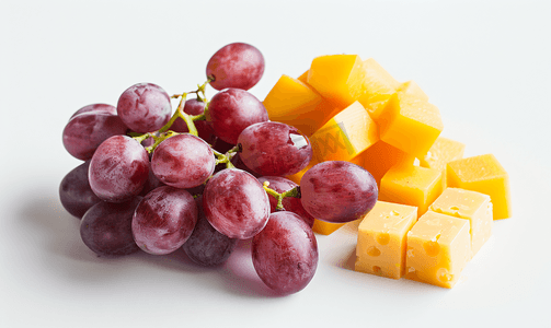 食品新鲜健康素食吃奶酪葡萄水果