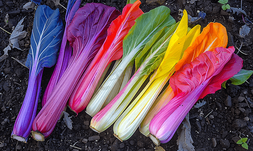花园里的彩虹瑞士甜菜