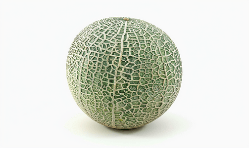 简单的摄影照片_白色背景上防震的绿色哈密瓜