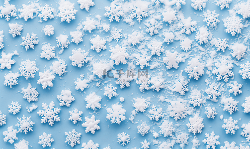 冬季新背景图片_小白色雪花制成的冬季图案