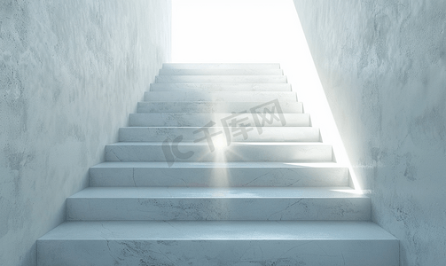 成功之路概念楼梯通向光明