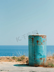 水库蓝色摄影照片_意大利撒丁岛的供水容器