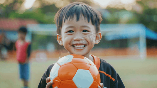 足球球衣号摄影照片_抱着足球的小男孩摄影8