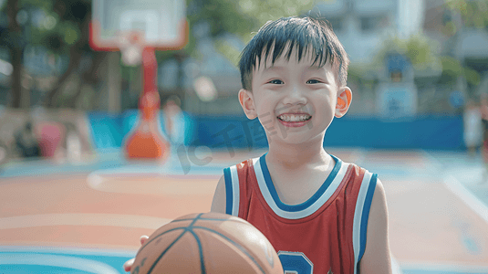 篮球ai摄影照片_拿着篮球的小男孩摄影4