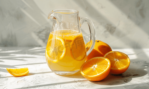 玻璃壶新鲜橙汁
