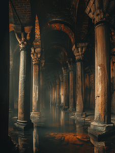 伊斯坦布尔大教堂蓄水池内的柱子