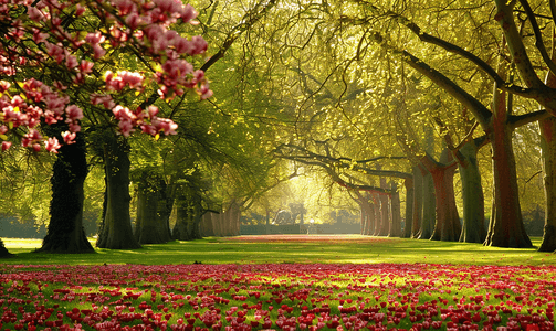 装饰太阳摄影照片_伦敦格林威治公园鲜花盛开