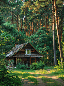 森林里的旧木屋