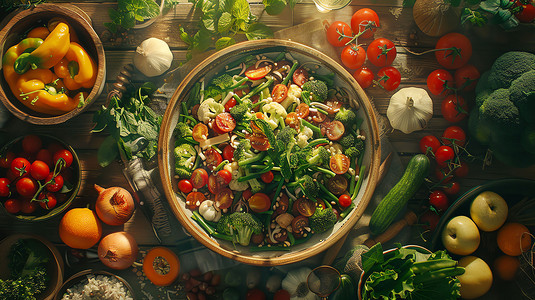 水果蔬菜沙拉食物摄影照片