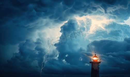 信号塔和风暴