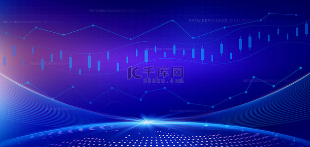 首饰行业背景图片_金融股票数据蓝色商务背景