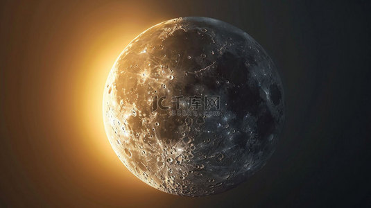 月球背景图片_月球灯光简约合成创意素材背景