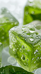 夏日3D绿色清新透明冰块手机壁纸设计图