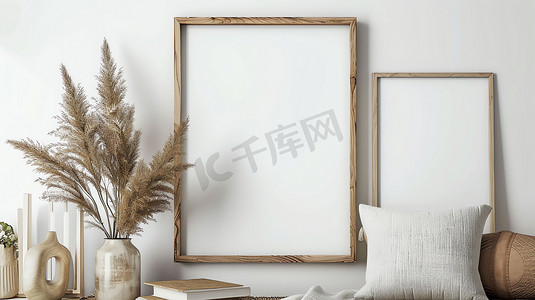 室内画框白色简约摄影照片