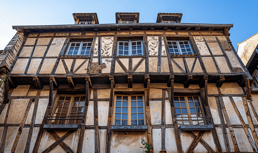 法国特鲁瓦中世纪木结构房屋墙